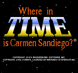 Where in Time is Carmen Sandiego Title Screen